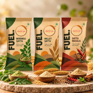 Fuel. Ready Drink Sachet ( 3 Moringa, 3 Millet, 3 Masala Sattu )